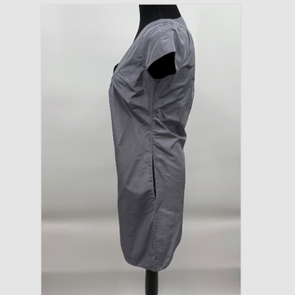 Rory Beca Dress Women XS NEW Gray Silk V Neck Short Cap Sleeves Mini Vintage - Picture 4 of 10
